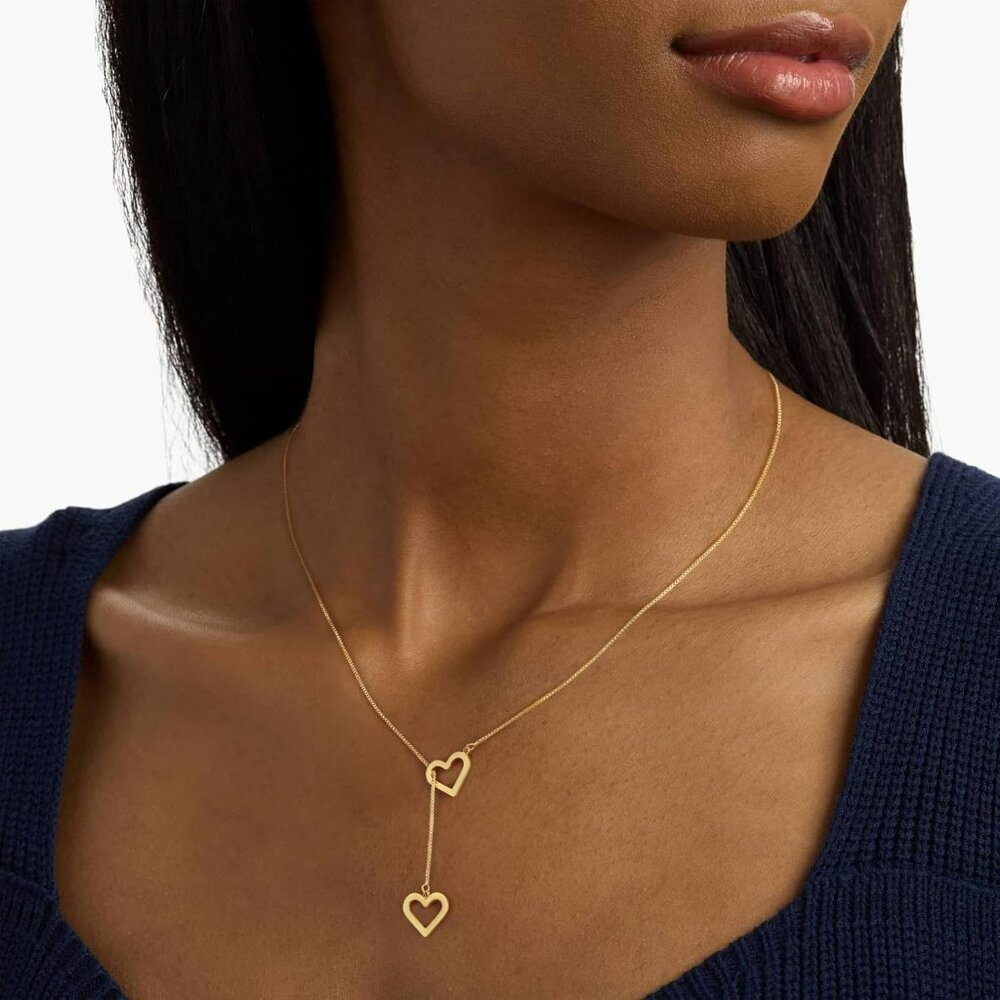 Cute Heart Necklace Tiny 14k Gold Heart Pendant Choker Necklaces Small Gold Love - Picture 3 of 8